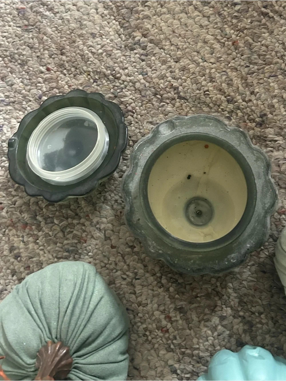 Assorted Green and Blue Decorative Pumpkin Accent Set